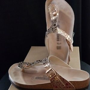 Crocodile print Birkenstock sandals